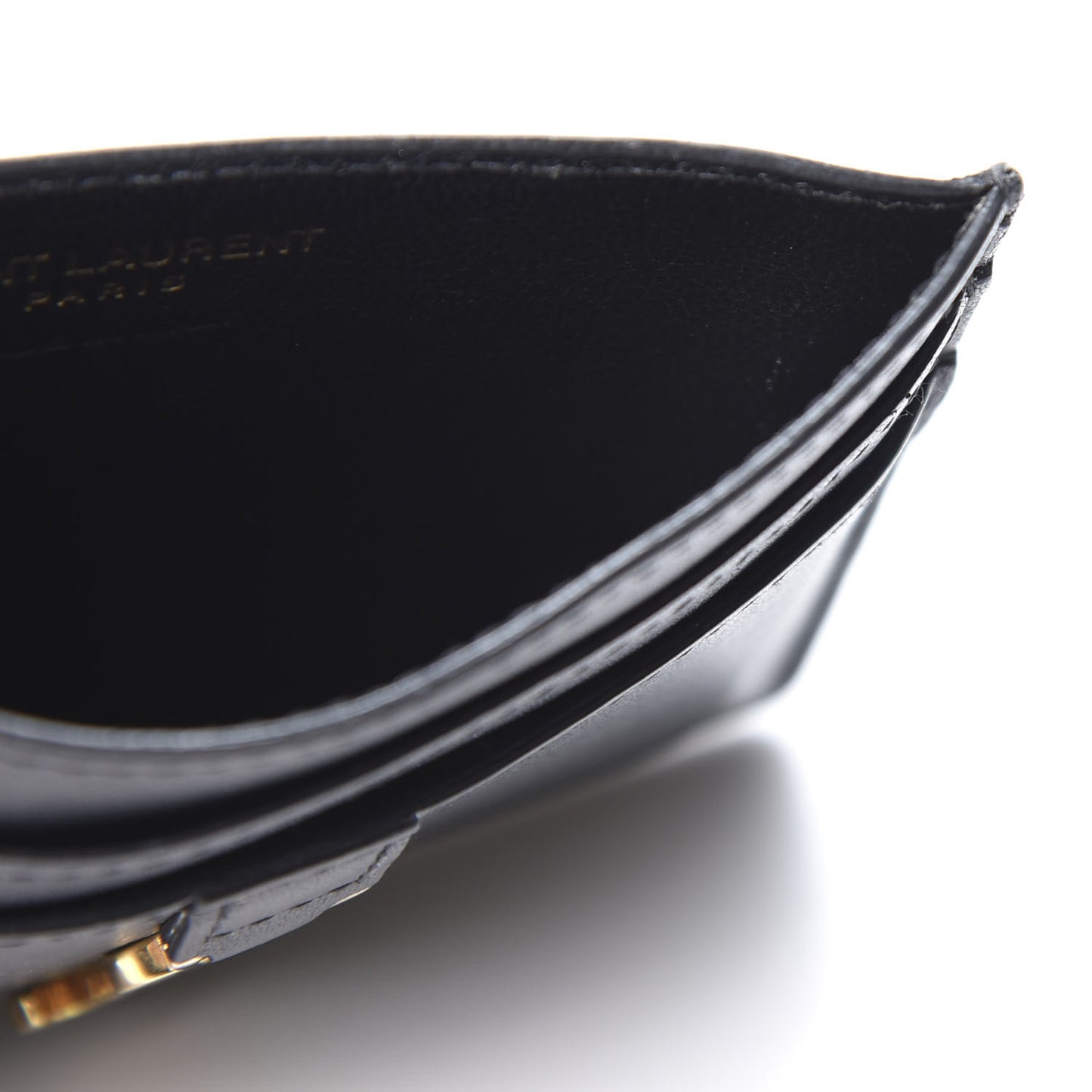 Calfskin Monogram Credit Card Case Black