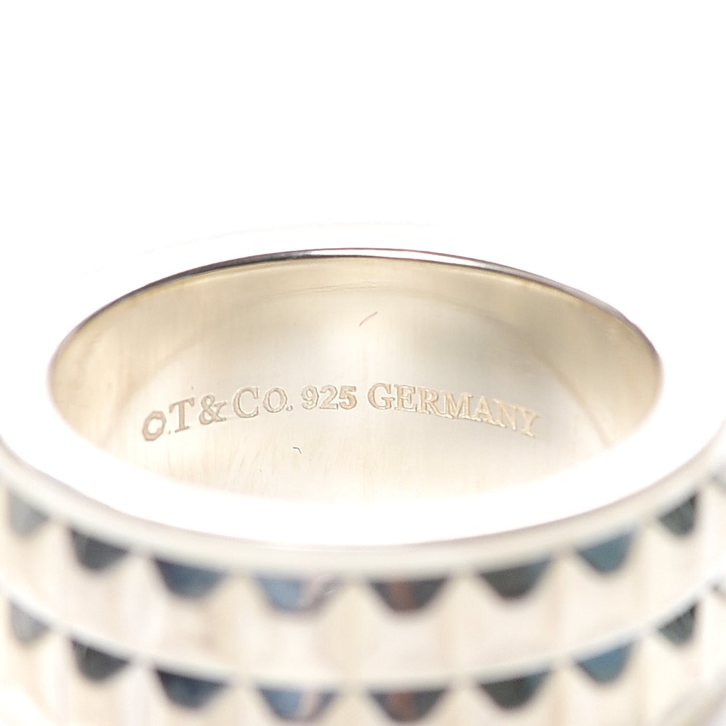 Sterling Silver Two Row Diamond Point Band Ring 47 4