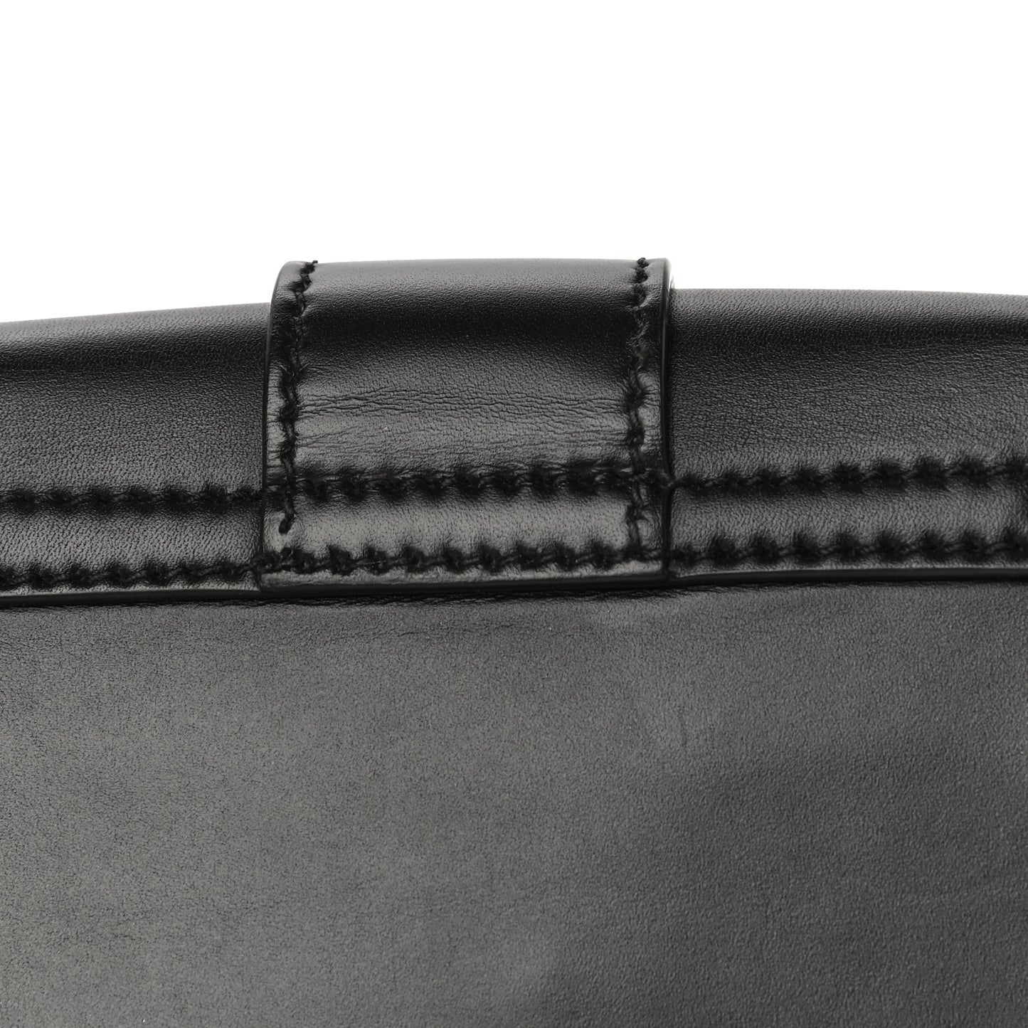 Calfskin Mini D Fence Saddle Bag Black