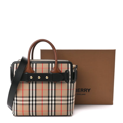 Burberry Calfskin Vintage Check Triple Stud Mini Belt Bag Archive Beige 12 of 12