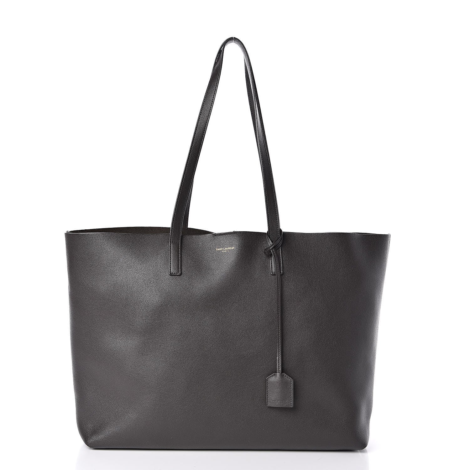 Saint Laurent Calfskin Large Shopping Tote Dark Grey 3 of 21