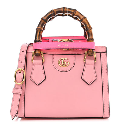 Gucci Wonka Grain Calfskin Mini Diana Tote Bag Wild Rose Fuxia Fluo 1 of 9