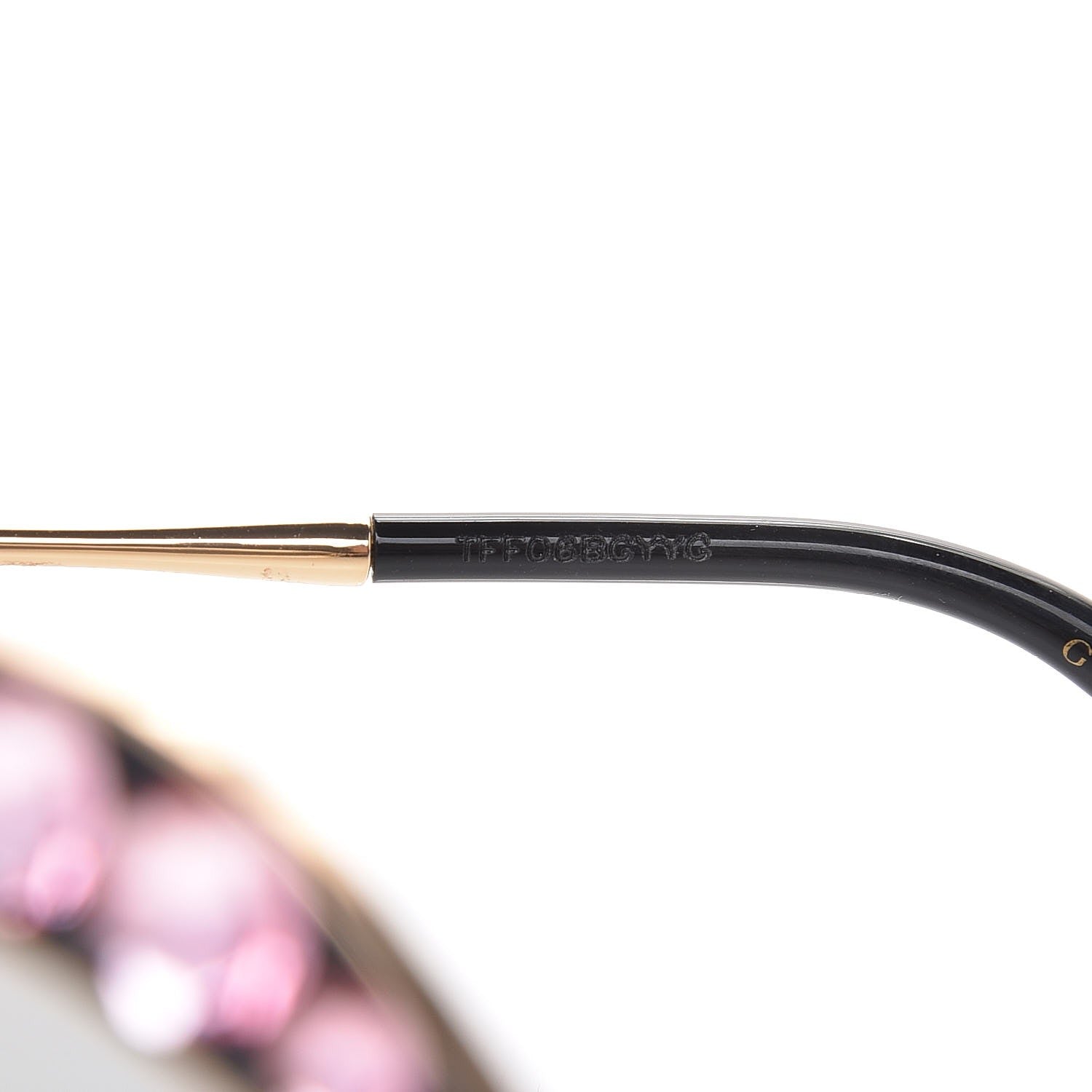 Gucci Metal Crystal Cat Eye Sunglasses GG0046S Light Pink 6 of 8