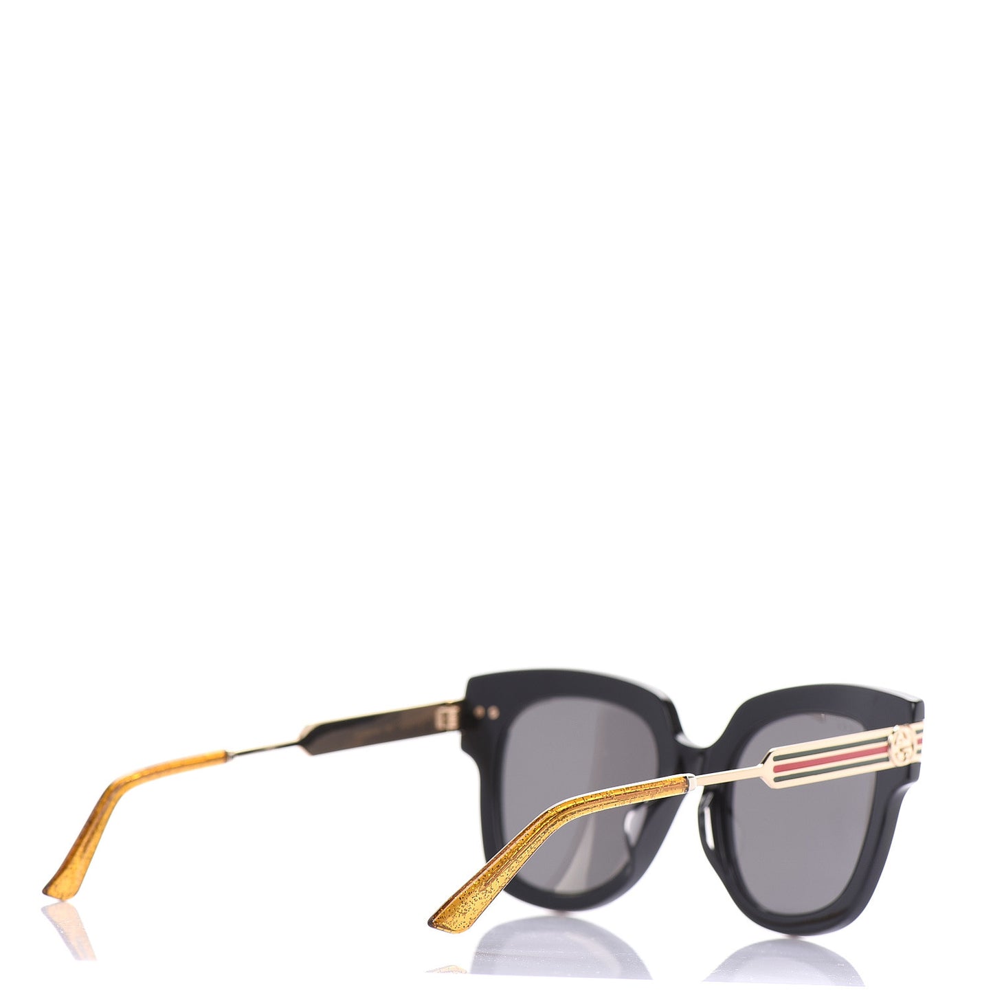 Acetate Square Frame Web Sunglasses GG0281SA Black