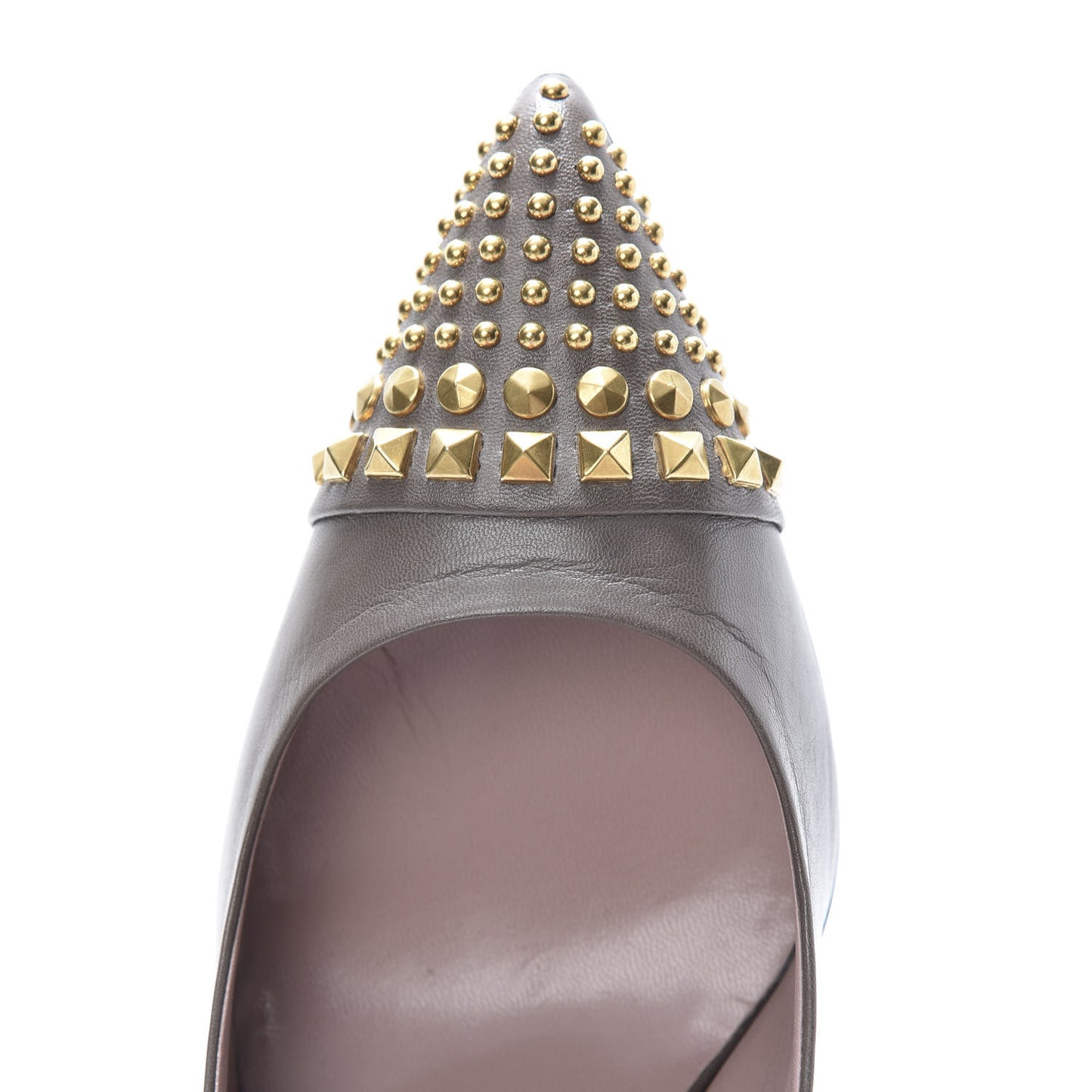 Nappa Studded Glow Light Pumps 39 Taupe
