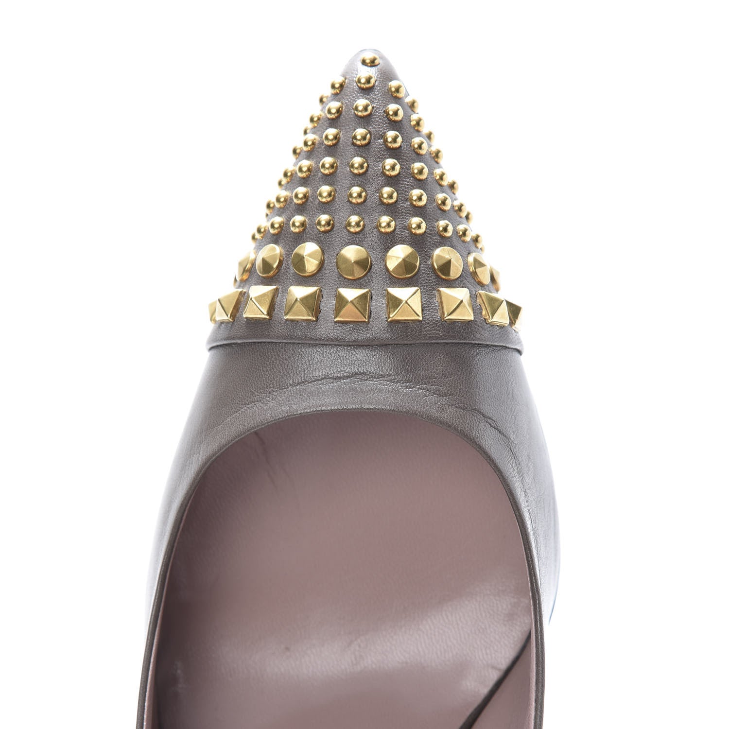 Gucci Nappa Studded Glow Light Pumps 39 Taupe 10 of 13