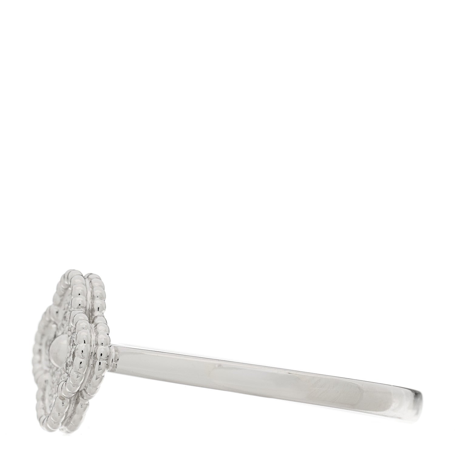 Van Cleef & Arpels 18K White Gold Diamond Sweet Alhambra Ring 51 5.75 4 of 7