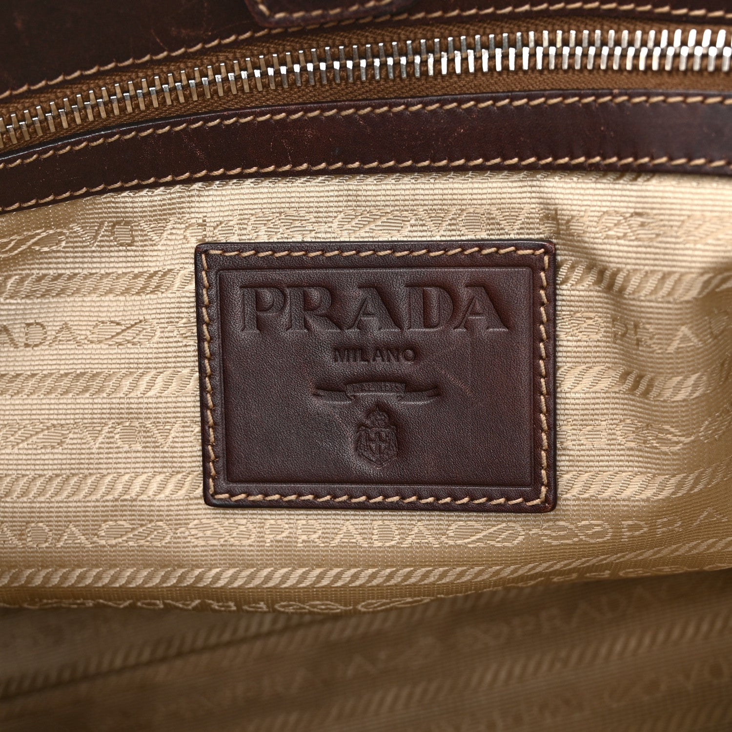 Prada Jacquard Logo Tote Corda Moro 6 of 10
