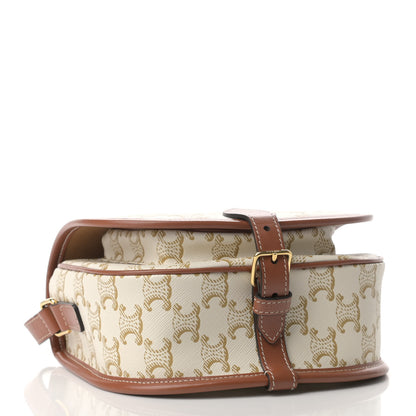 Celine Triomphe Canvas Medium Folco Bag White 4 of 9