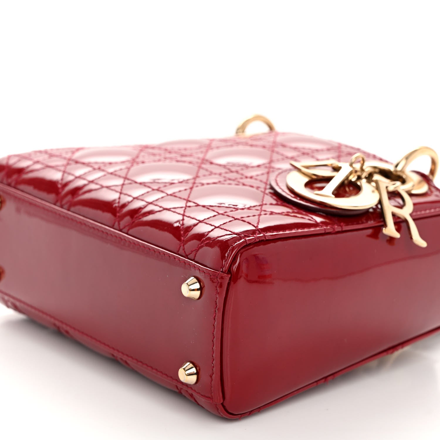 Christian Dior Patent Cannage Mini Lady Dior Red 9 of 10