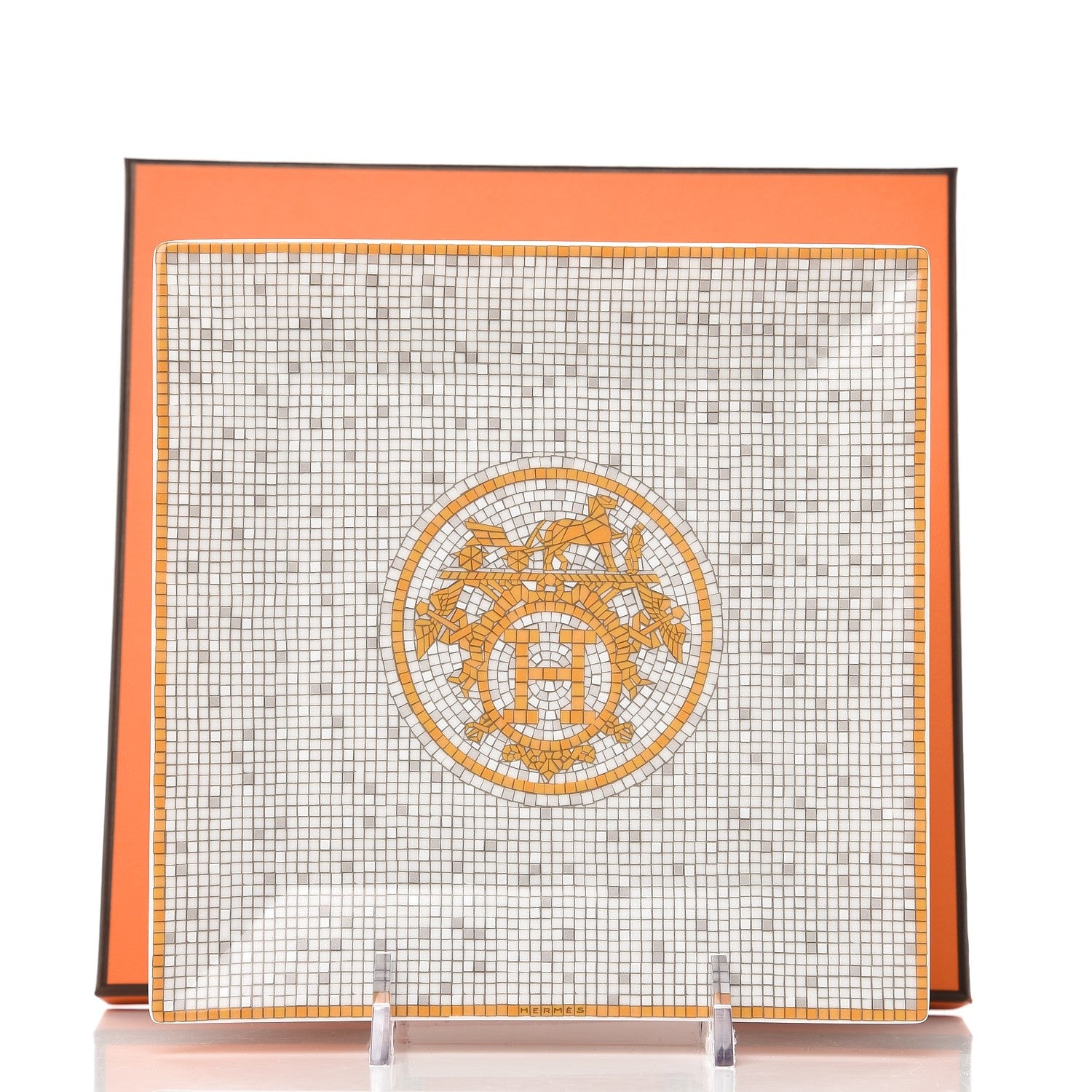 Hermes Porcelain Mosaique au 24 Square Plate 7 of 7