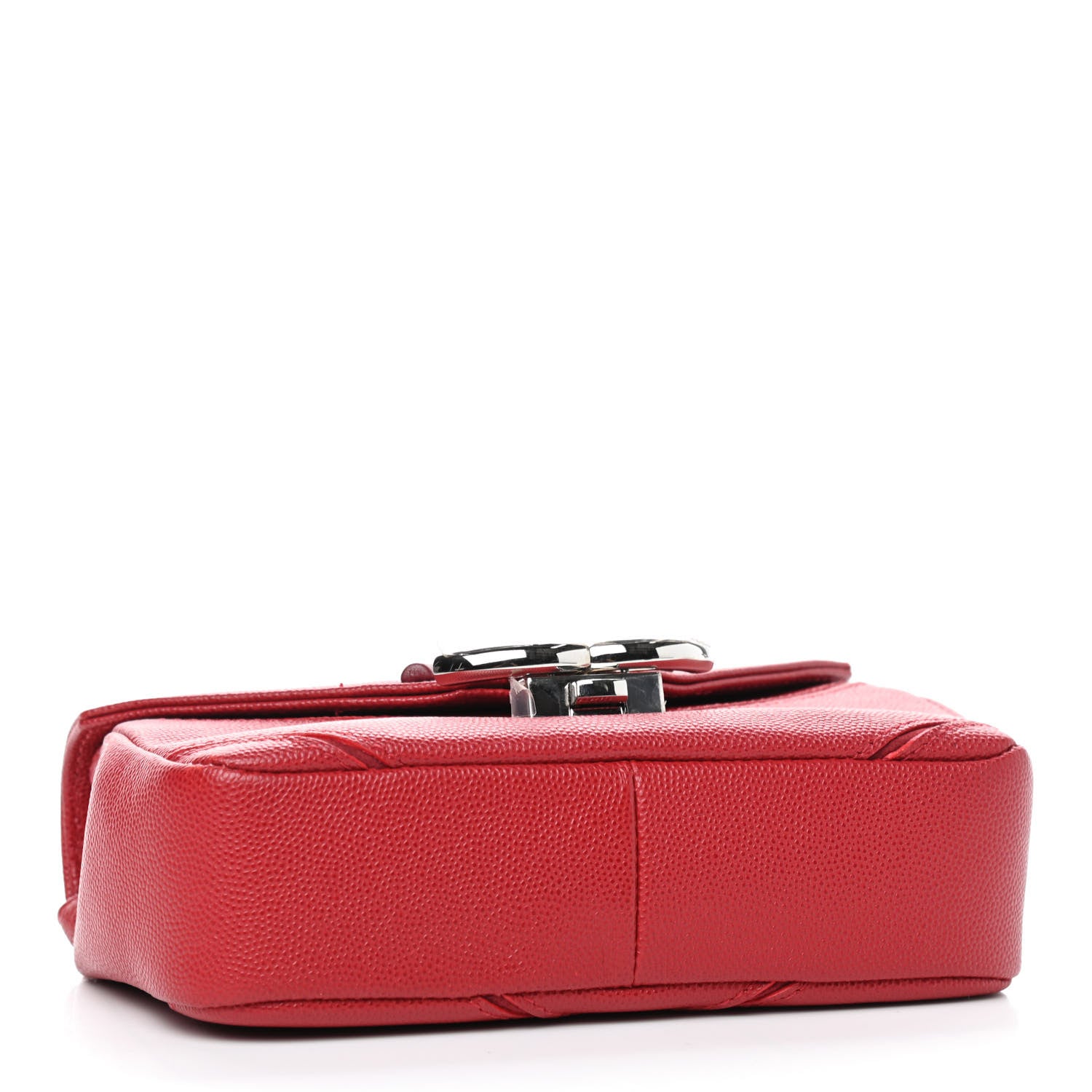 Chanel Caviar Macro Chevron Small Single Flap Red 4 of 9