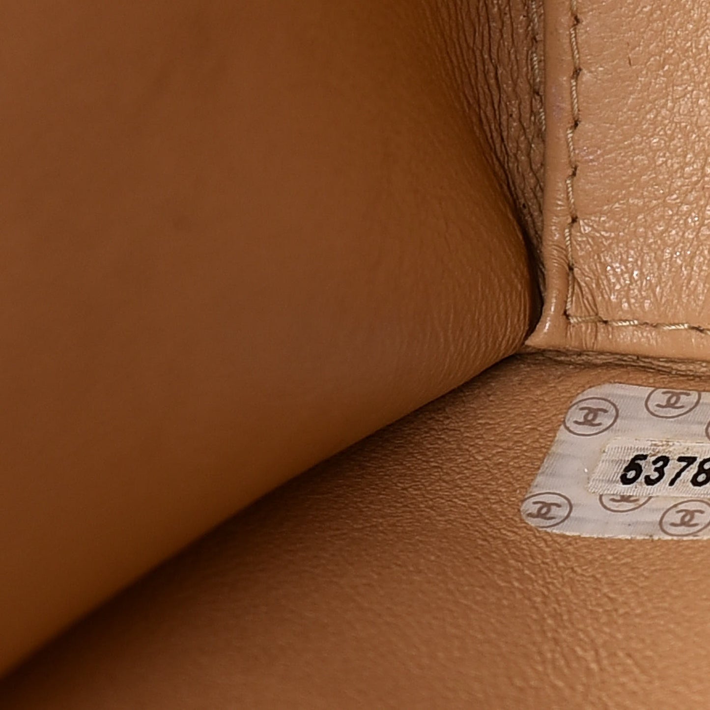Caviar Stitched Jumbo Single Flap Beige