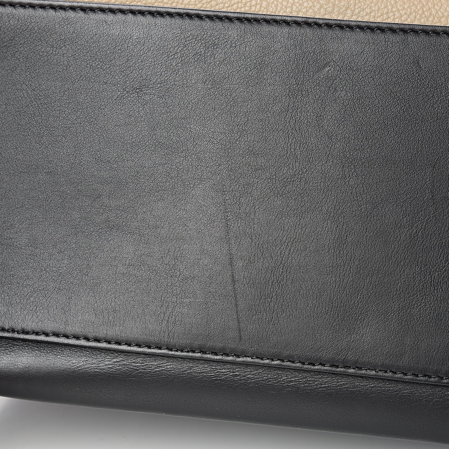 Celine Textured Calfskin Medium Bi-Color Edge Shoulder Bag Black Beige 11 of 15