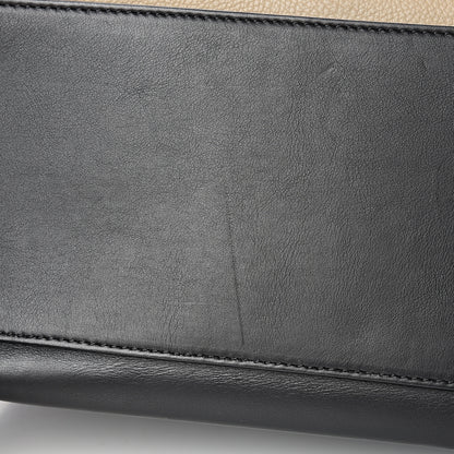 Celine Textured Calfskin Medium Bi-Color Edge Shoulder Bag Black Beige 11 of 15