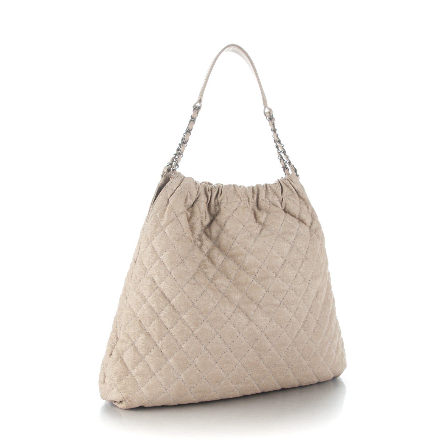 Chanel Caviar Quilted Large Elastic Tote Gray 11 of 13