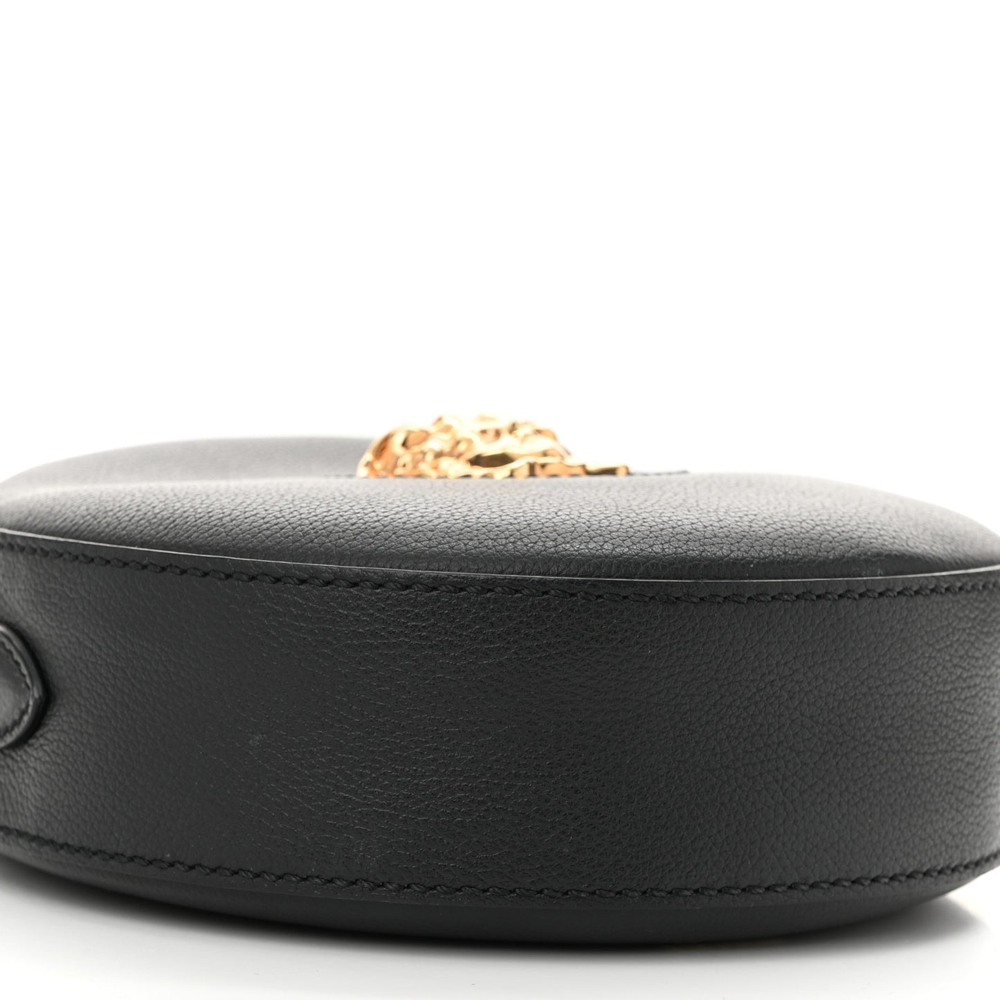 Calfskin La Medusa Round Camera Bag Black