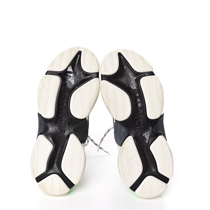 Balenciaga Fabric Mesh Womens Triple S Sneakers 40 White Green Fluo Black 5 of 10