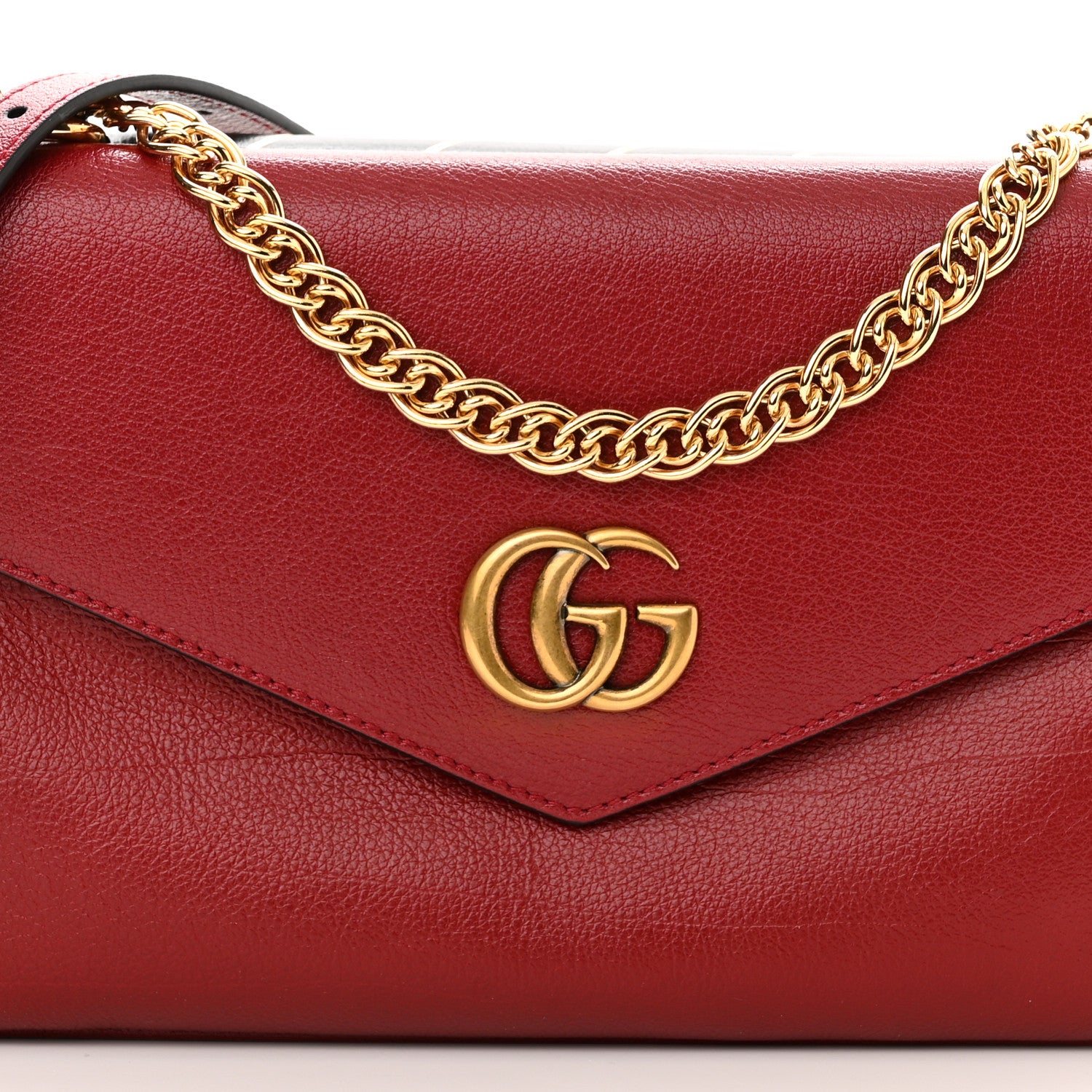 Gucci Calfskin Diagonal GG Medium Thiara Double Envelope Shoulder Bag Black Red 9 of 12