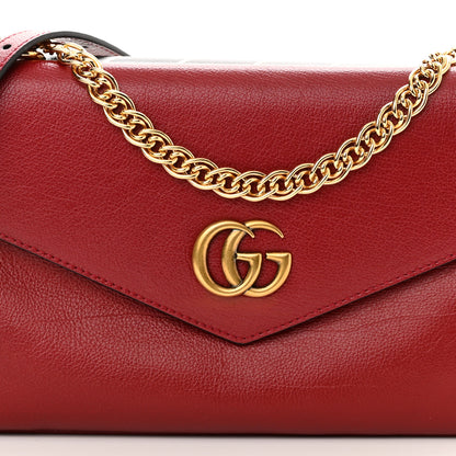 Gucci Calfskin Diagonal GG Medium Thiara Double Envelope Shoulder Bag Black Red 9 of 12