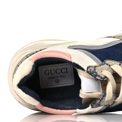 Gucci GG Supreme Monogram Mix Monogram Womens Rhyton Sneakers 38 London Blue Beige Pale Pink 9 of 9