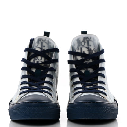 Christian Dior Technical Canvas Oblique Mens B23 High Top Sneakers 43 White Blue 2 of 9