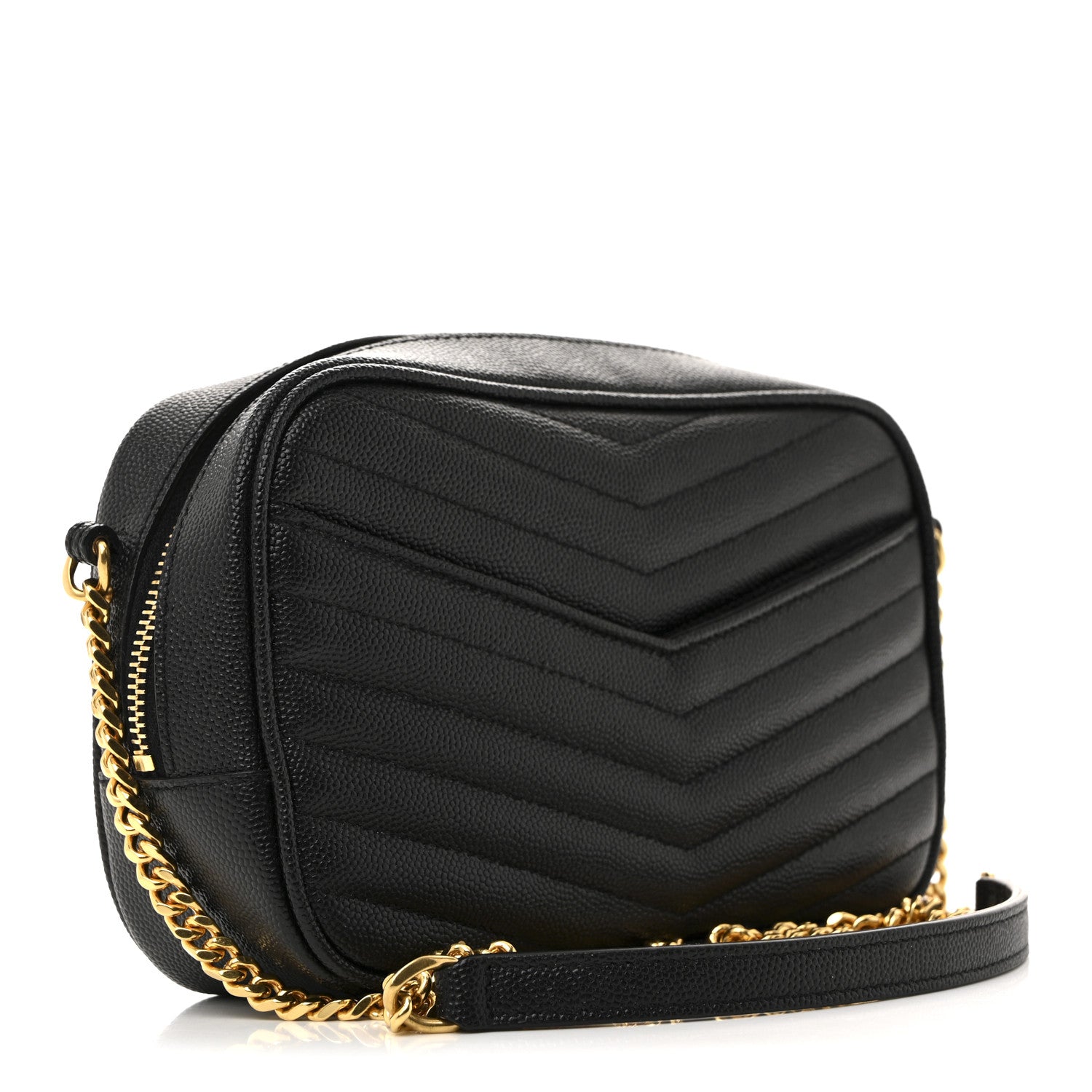 Saint Laurent Grain De Poudre Matelasse Monogram Mini Lou Camera Bag Black 3 of 10