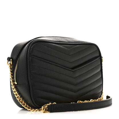 Saint Laurent Grain De Poudre Matelasse Monogram Mini Lou Camera Bag Black 3 of 10