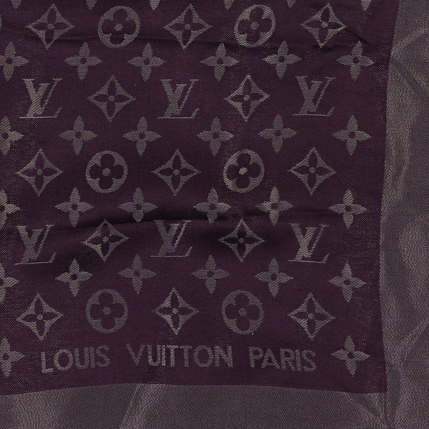 Louis Vuitton Silk Lurex Wool Monogram Shine Shawl Amarante 2 of 3