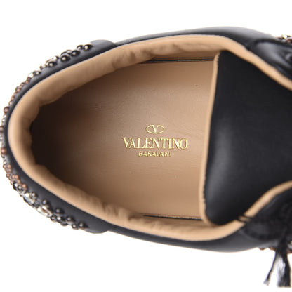 Valentino Garavani Calfskin Mens Stud Sneakers 44 Black 8 of 10