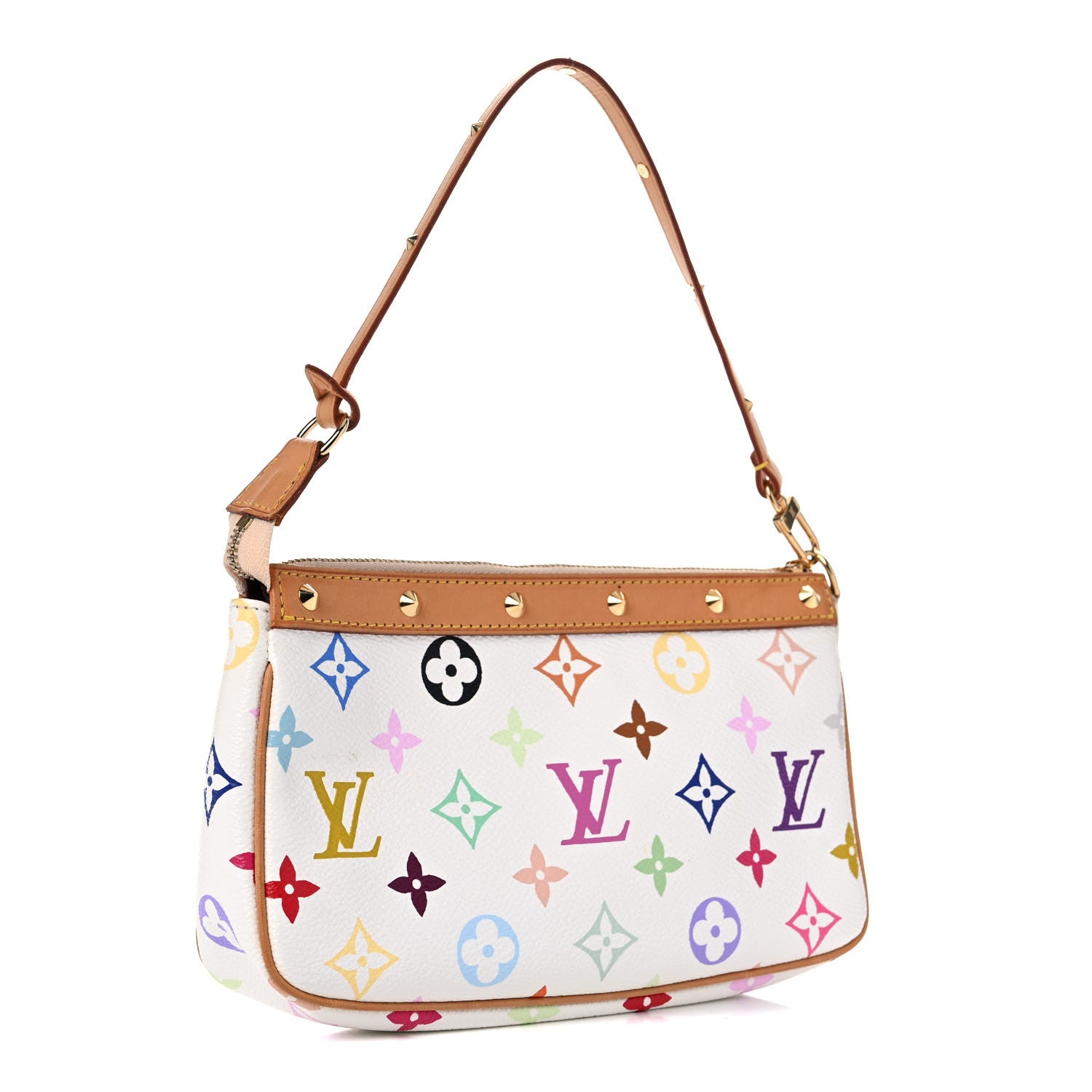 Louis Vuitton Monogram Multicolor Pochette Accessories White 3 of 17