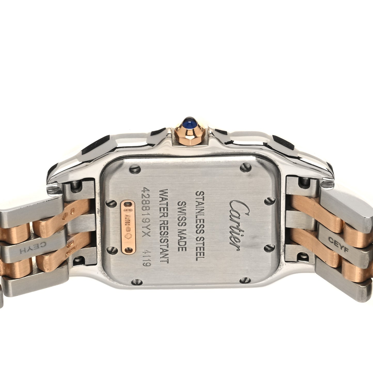 Stainless Steel 18K Pink Gold Diamond 27mm Panthere Quartz Watch