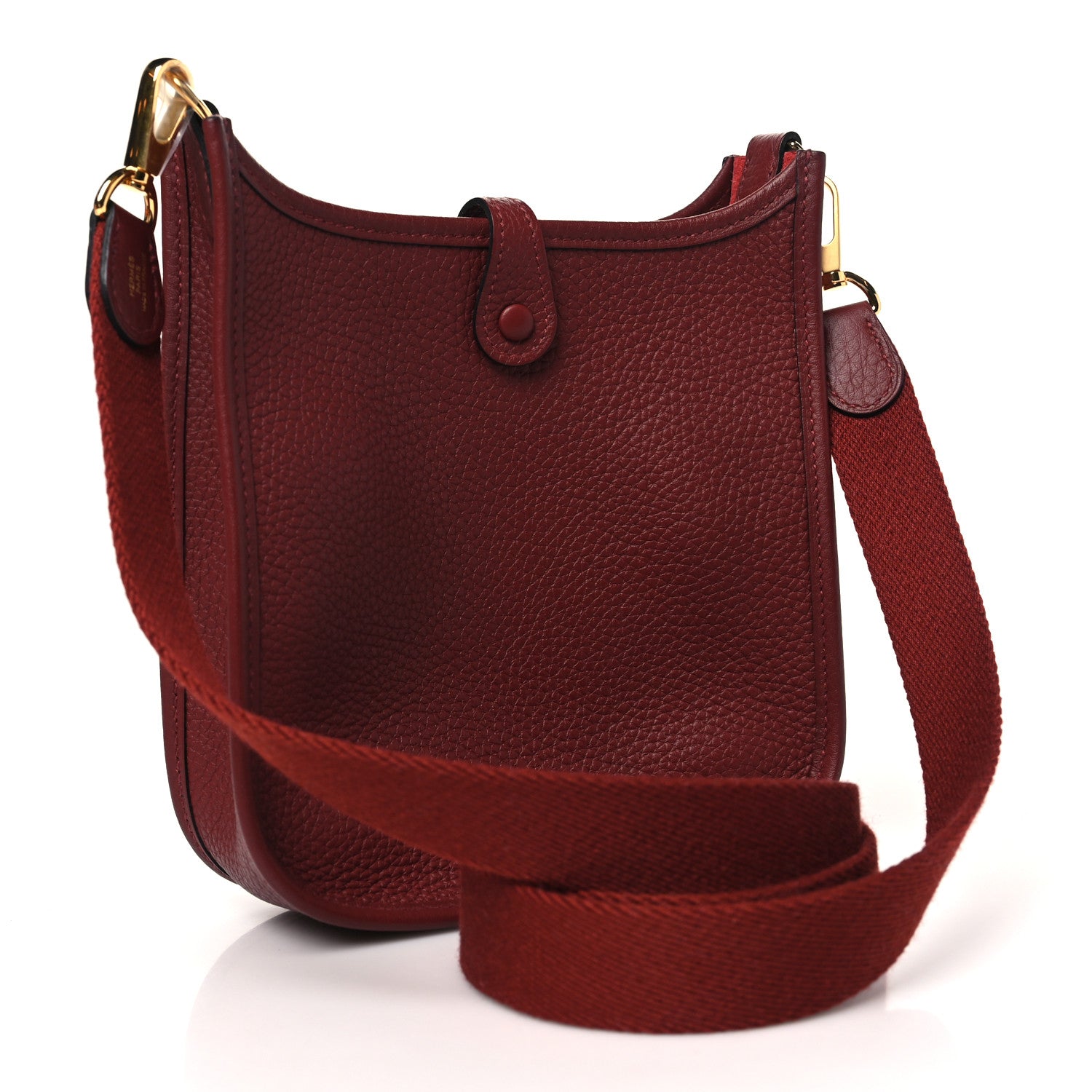Hermes Taurillon Clemence Evelyne TPM Rouge H 3 of 11
