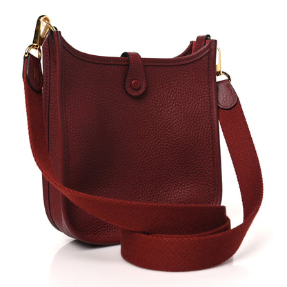 Hermes Taurillon Clemence Evelyne TPM Rouge H 3 of 11