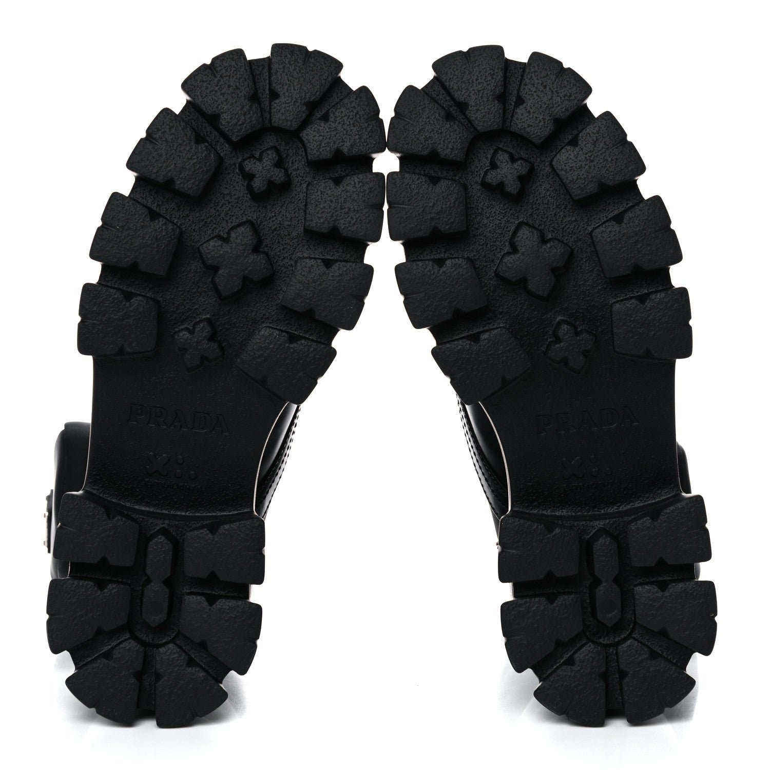 Prada Spazzolato Rois Nylon Metal Triangle Logo Monolith Pouch Pocket 55mm Boots 37 Black 5 of 16