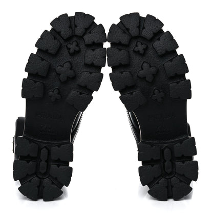 Prada Spazzolato Rois Nylon Metal Triangle Logo Monolith Pouch Pocket 55mm Boots 37 Black 5 of 16