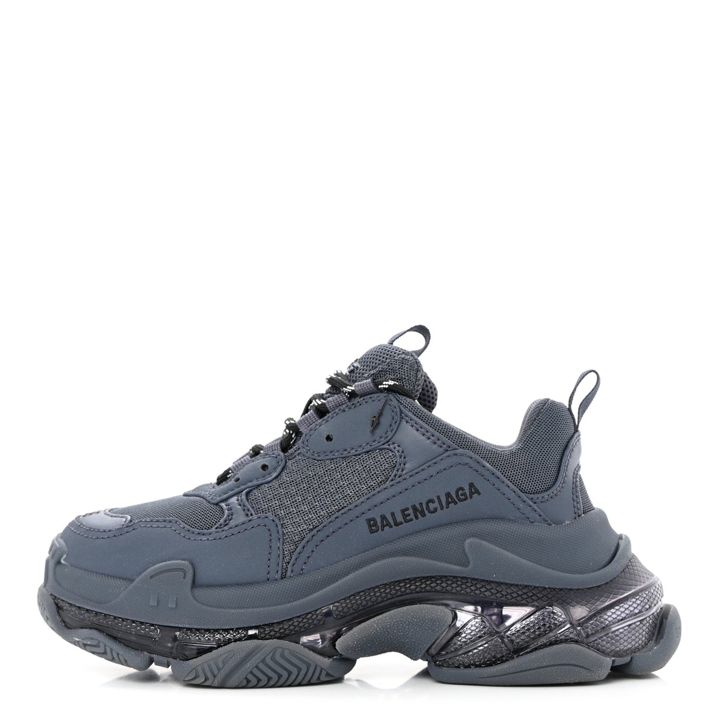 Fabric Mesh Clear Sole Womens Triple S Sneakers 36 Ombre Blue