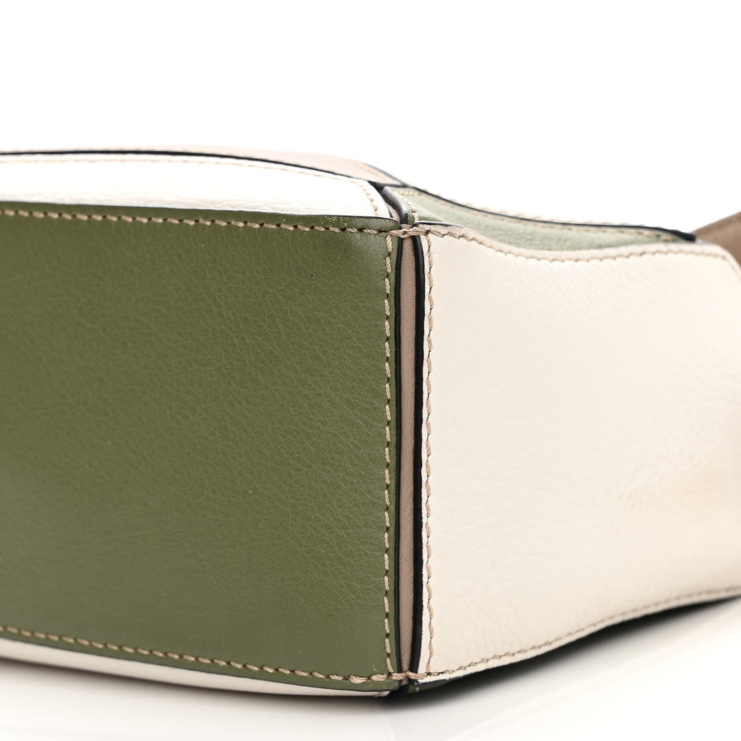 Calfskin Mini Puzzle Bag Sand Avocado Green
