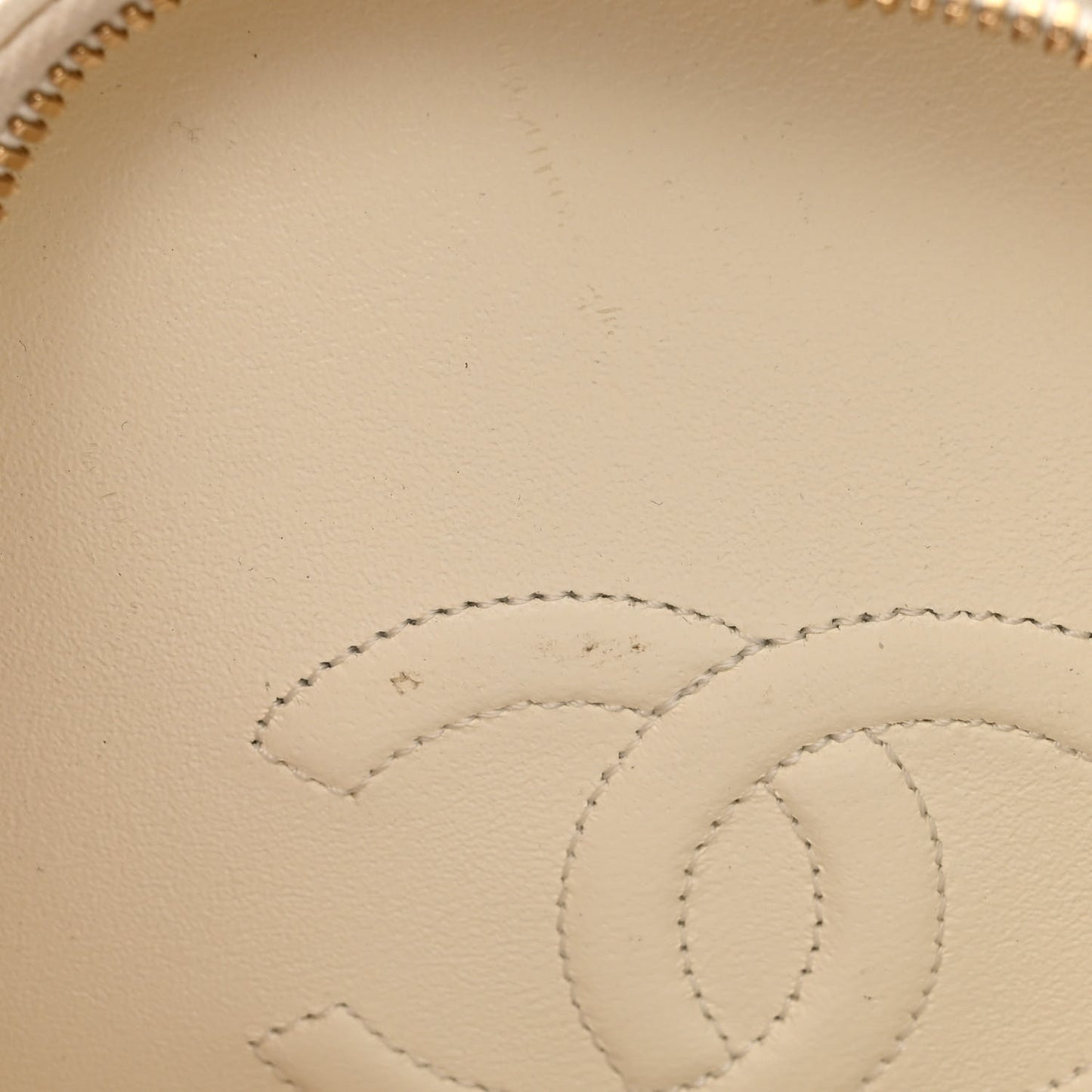Lambskin Coco Lifesaver Round Bag Black White