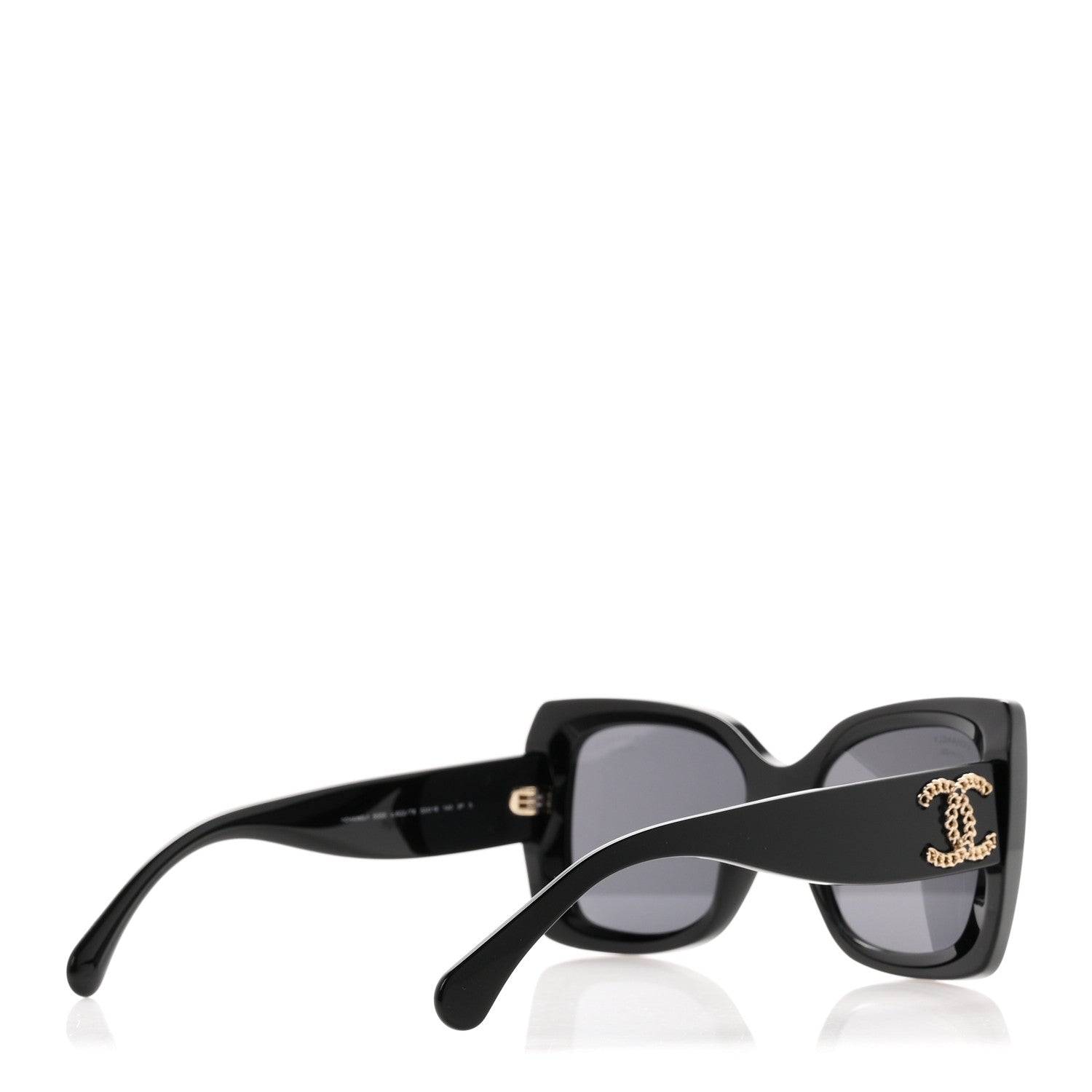Chanel Acetate CC Polarized Square Sunglasses 5555 Black 4 of 8