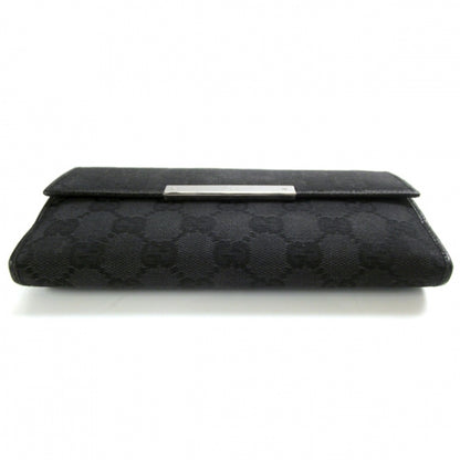 Gucci Monogram Engraved Metal Plate Continental Wallet Black 4 of 9