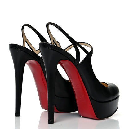 Christian Louboutin Mary Jane Slingbacks Pumps 37.5 Black 4 of 10