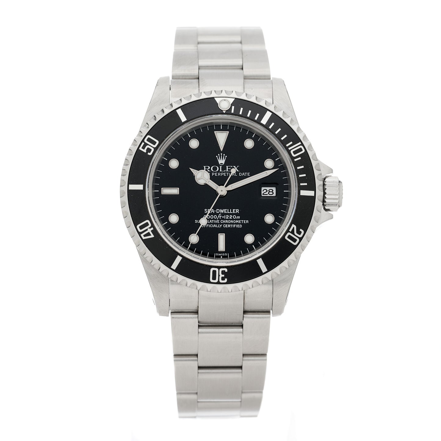 Stainless Steel 40mm Sea-Dweller Oyster Perpetual Watch Black 16600