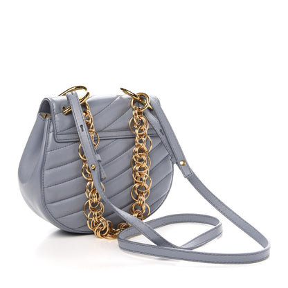 Chloe Calfskin Quilted Mini Drew Bijou Shoulder Bag Washed Blue 3 of 12