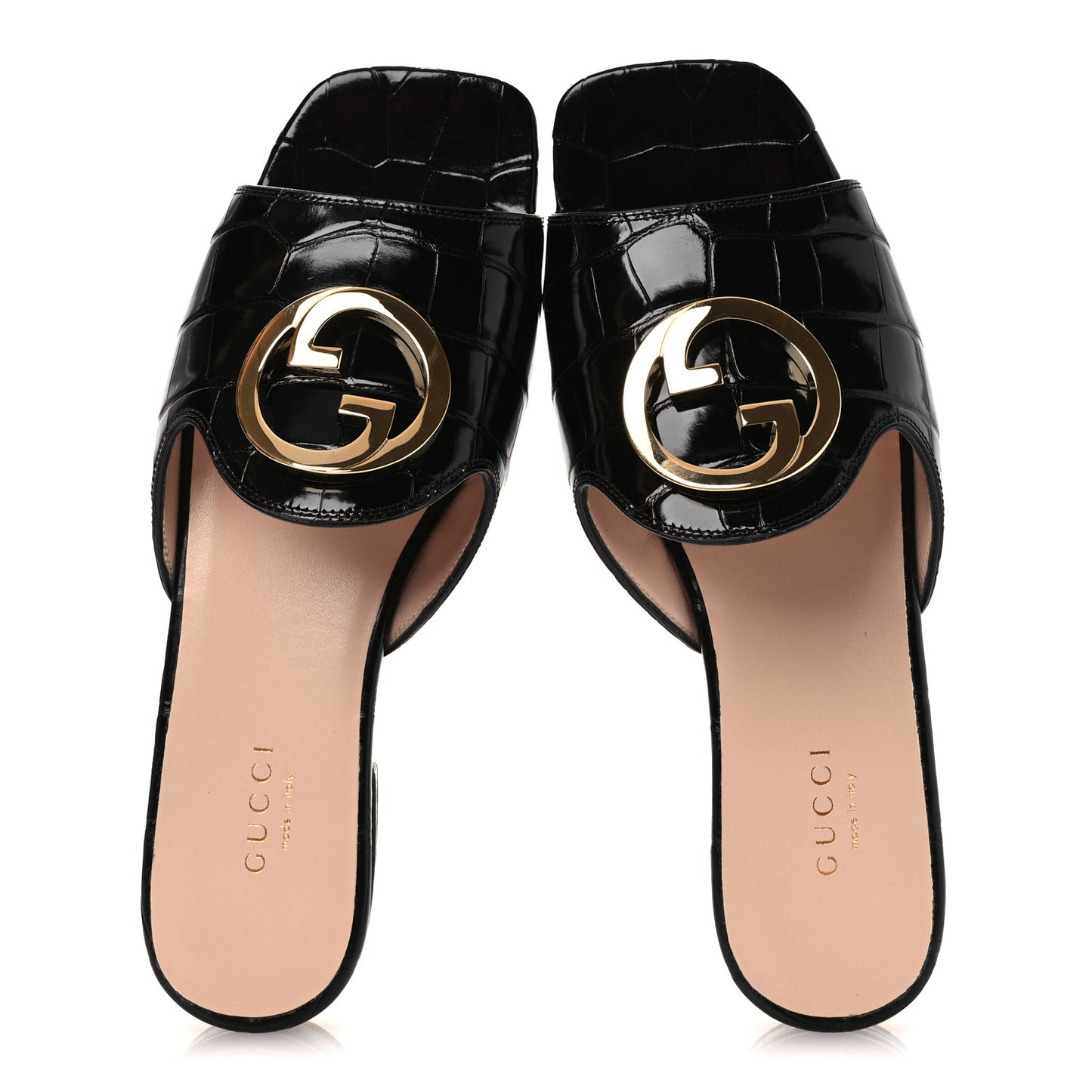 Crocodile Nojum Blondie Slide Sandals 36 Black