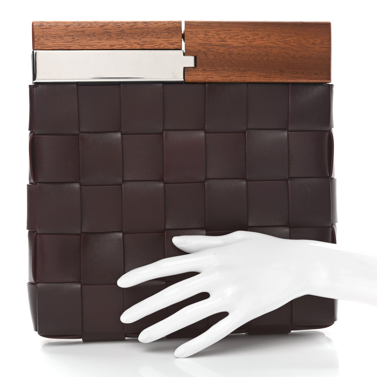 Bottega Veneta Nappa Intrecciato The Snap Clutch Grape 2 of 9