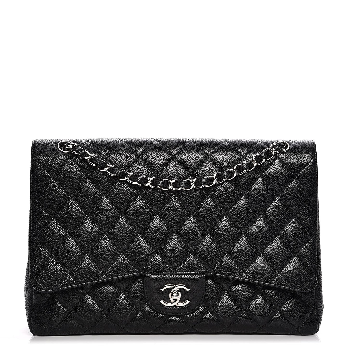 Caviar Quilted Maxi Single Flap Black