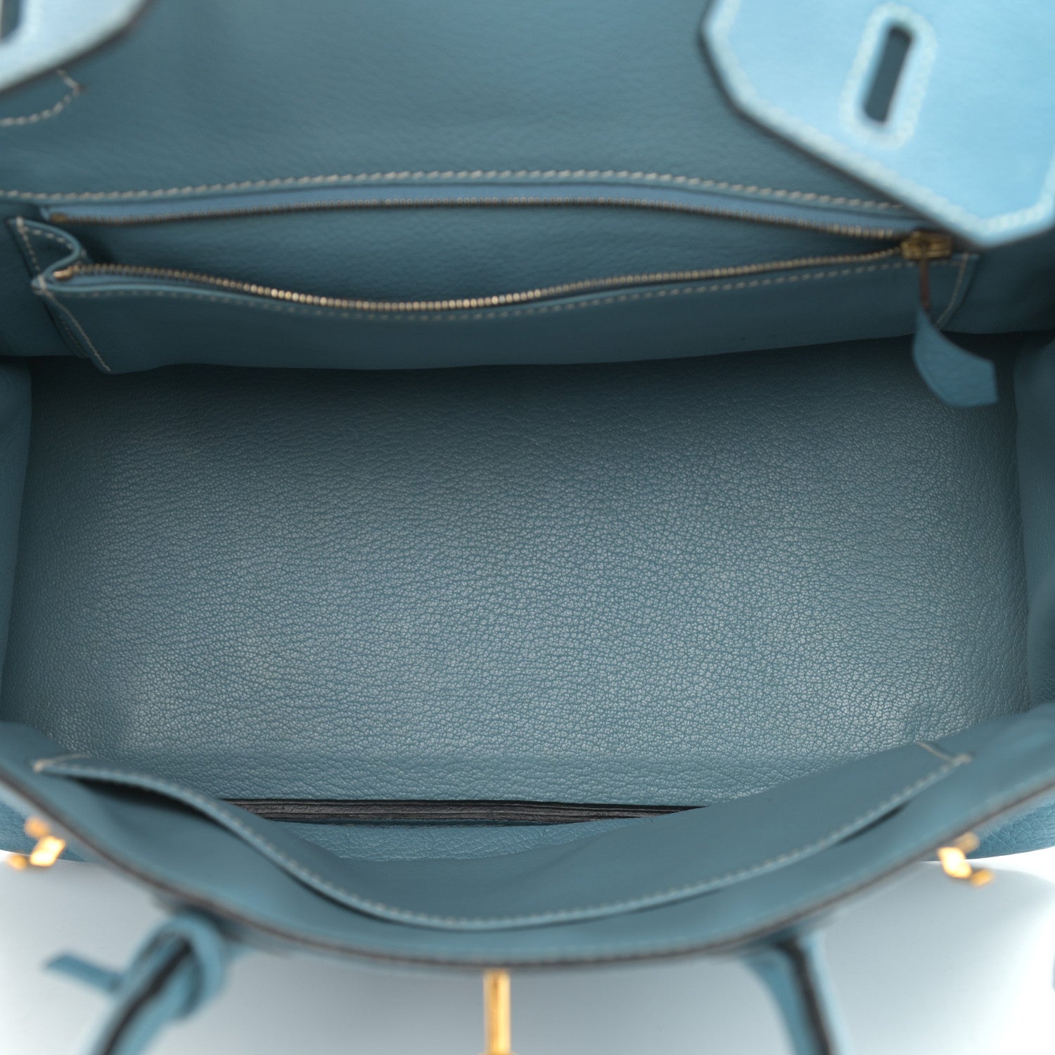 Hermes Taurillon Clemence Birkin 30 Blue Jean 4 of 15