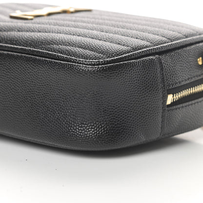Saint Laurent Grain De Poudre Matelasse Monogram Mini Lou Camera Bag Black 10 of 11