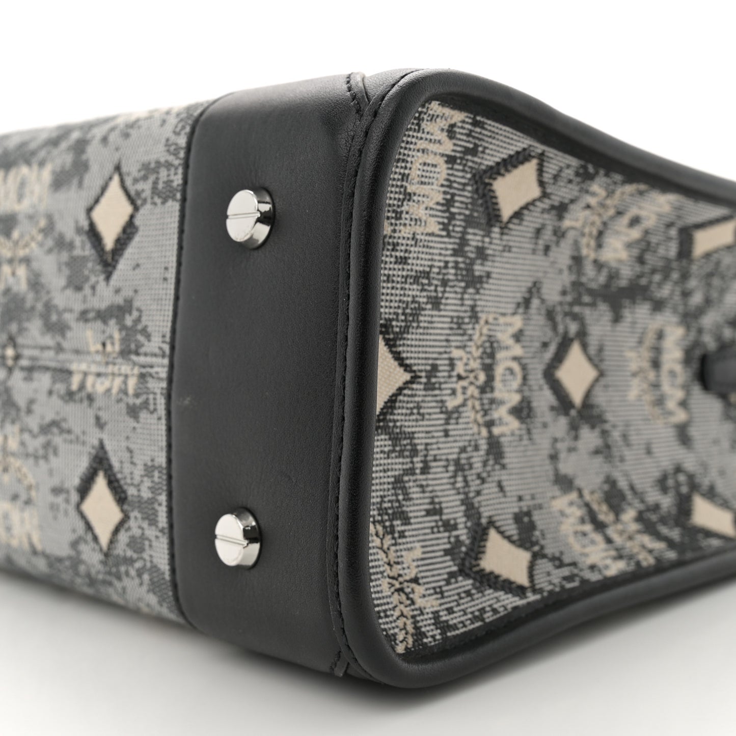 Vintage Jacquard Monogram Small Munchen Tote Grey